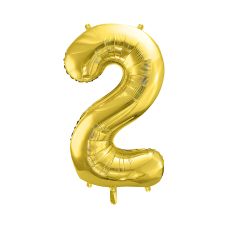 Balon foliowy Cyfra "2" 72cm Jasny Złoty
