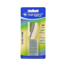 Zszywacz biurowy Kangaro Mini-10 z kompletem zszywek, beżowy, 10 kartek
