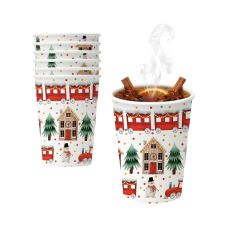 Kubek papierowy Cozy Christmas z zadrukiem świątecznym 250ml 8 szt.