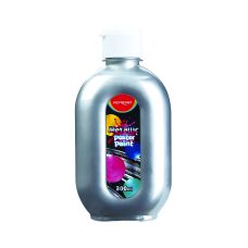 Farba plakatowa KEYROAD metaliczna srebrna 300ml butelka