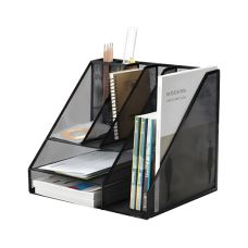 Organizer biurkowy z przybornikiem Q-CONNECT Office Set metalowy A4 czarny 1 sztuka