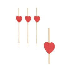 Patyczki do przekąsek drewniane wzór Heart serduszka 7 cm 40 sztuk