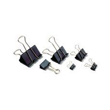 Klipsy biurowe metalowe 32mm czarne, 12 sztuk
