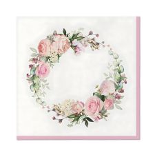 Serwetki papierowe Premium Airlaid z wzorem Delicate Roses 1/4 składane 40 x 40 cm 50 sztuk