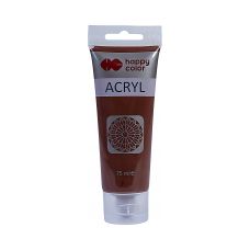 Farba Akrylowa Brązowa Happy Color 75ml do Drewna Szkła Metalu