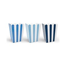 Pudełka na Popcorn Samolocik Mix Wzorów 7,5x7,5x12,5 cm 6 sztuk