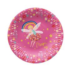 Talerz papierowy okrągły z motywem Unicorn średnica 18 cm 8 sztuk