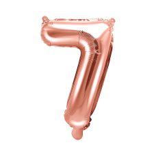 Balon Foliowy Cyfra 7 Różowe Złoto 35cm do Powietrza