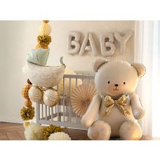 Balon Foliowy Baby Beżowy Matowy 90x35 cm Wielokrotnego Użytku