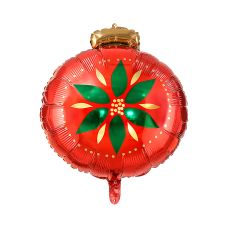 Balon Foliowy Bombka Matowy Czerwono-Zielono-Złoty 45x45cm Mix