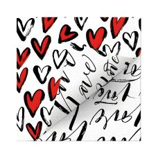 Serwetki papierowe 3-warstwowe dwustronne wzór Double Love 1/4 33 x 33 cm 20 szt.