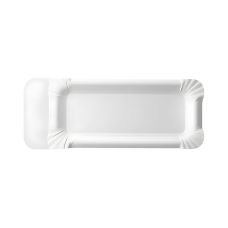 Tacka papierowa biała z odrywanym uchwytem na kiełbasę 18+3 x 8 cm 250 sztuk