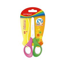 Nożyczki szkolne KEYROAD 12cm zaokrąglone ostrza mix kolorów blister 1 sztuka