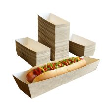 Tacka papierowa głęboka kraft 26x5x3,5 cm 100 szt.