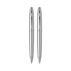 Zestaw długopis i ołówek automatyczny Scrikss Noble 35 w eleganckim etui kolor chrom