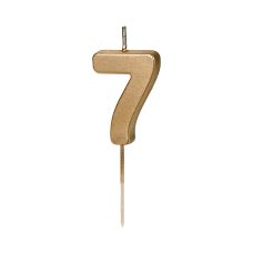 Świeczka Urodzinowa Cyferka 7 Złota 4.5 cm