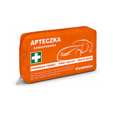 Apteczka samochodowa w nylonowej saszetce DIN 13164 – kompaktowa apteczka do auta zgodna z normą UE
