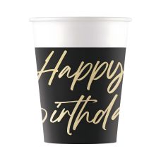 Kubki papierowe elegant birthday 200ml 8 szt.