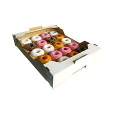 Biały karton tacka pudełko na pączki ciastka ciasta tektura 61x41x8 50szt