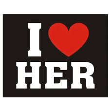 Naklejki Dekoracyjne na Buty I Love Her, 4,5x3,6 cm, 1 opakowanie / 2 sztuki