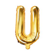 Balon Foliowy Litera U Złoty 35cm do Powietrza