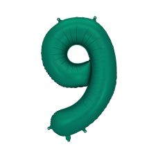 Balon Foliowy Cyfra 9 Butelkowa Zieleń 86cm