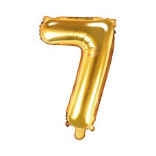 Balon Foliowy Cyfra 7 Złoty 35cm do Powietrza na Eventy