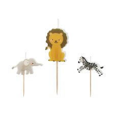Świeczki Urodzinowe Safari Mix Zwierząt 3-4.2 cm Zestaw 3 sztuk