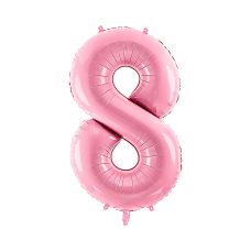Balon Foliowy Cyfra 8 Różowy Pastelowy 86cm