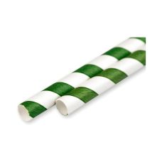 Słomki papierowe zielone proste 12 mm 205 mm 200 szt.