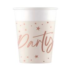 Kubki papierowe rose party 200ml 8 szt.