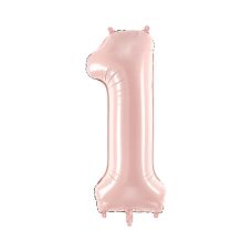 Balon Foliowy Cyfra 1 Jasnoróżowy 72cm na Eventy Firmowe