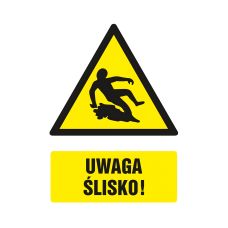 Znak ostrzegawczy Uwaga ślisko na płycie PCV 1 mm 105x148 mm TDC