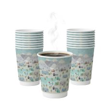 Kubek papierowy dwuściankowy z motywem trawy Winter 300 ml 25 sztuk