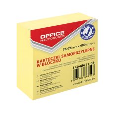 Bloczek karteczki samoprzylepne OFFICE PRODUCTS kostka 76x76 mm 400 kartek