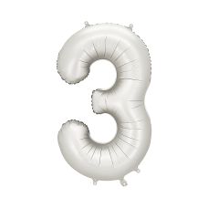 Balon Foliowy Cyfra 3 Srebrny 86cm