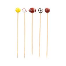 Patyczki do przekąsek papierowe wzór Sport 12,5 cm 40 sztuk