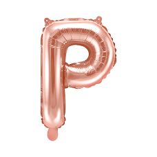 Balon Foliowy Litera P Różowe Złoto 35cm