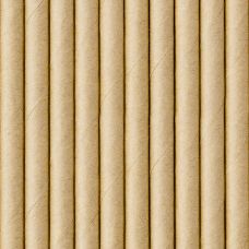 Słomki Papierowe Kraft 19.5cm (1 opakowanie / 10 sztuk)