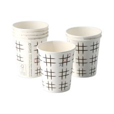 Kubek papierowy z powłoką dyspersyjną wzór TicTacToe 250ml 50 sztuk
