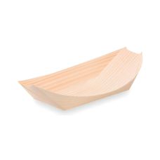 Miseczka drewniana łódkowata 16,5 x 8,5 cm naturalna do cateringu 100 sztuk