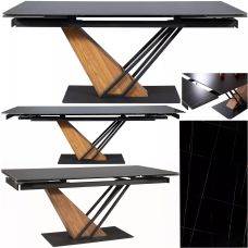 Stół rozkładany ceramiczny czarny mat 180-240x90 Signal