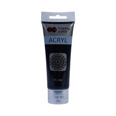 Farba Akrylowa Czarna Happy Color 75ml Uniwersalna do Różnych Powierzchni