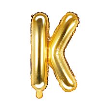 Balon Foliowy Litera K Złoty 35cm do Powietrza