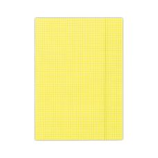 Teczka z gumką kartonowa A4 DONAU 400gsm 3-skrzydełka żółta w kratę