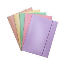 Teczka z gumką OFFICE PRODUCTS Pastel A4 karton lakierowany 300gsm 3-skrzydelna mix kolorów