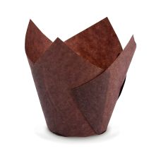 Papilotki papierowe do muffinek Tulipan brązowe średnica 50 mm wysokość 30 mm 100 szt.