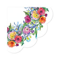 Serwetki papierowe 3-warstwowe Rose okrągłe 32cm 12 szt.