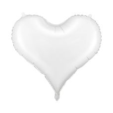 Balon Foliowy Serce Biały Duży 75x64,5 cm do Powietrza i Helu