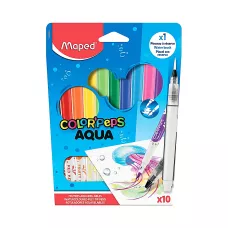 Flamastry akwarelowe Colorpeps Aqua 10 sztuk z pędzelkiem
